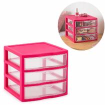Gaveteiro De Mesa Rosa Organizador Multiuso 3 Gavetas Reforcado Joias Bijuterias Costura Artesanato Porta Maquiagem Arma Gaveteiro De Mesa Rosa Organizador Multiuso 3 Gavetas Reforcado Joias Bijuterias Costura Artesanato Porta Maquiagem Arma