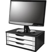 Gaveteiro de Mesa Suporte para Monitor 3 Gavetas Madeira MDF Gaveteiro de Mesa Suporte para Monitor 3 Gavetas Madeira MDF
