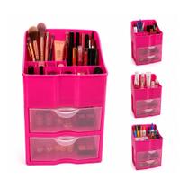 Gaveteiro Duplo Rosa Organizador Cosmeticos Maquiagem 2 Gavetas Estante Guarda Tudo Multiuso Batons Pinceis Escritorio Q Gaveteiro Duplo Rosa Organizador Cosmeticos Maquiagem 2 Gavetas Estante Guarda Tudo Multiuso Batons Pinceis Escritorio Q