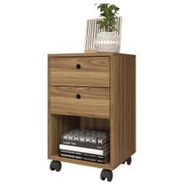 Gaveteiro Escritório 2 Gavetas Rodízios Meta Marrom Caemmun