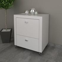 Gaveteiro Escritório com Rodinhas para Pasta Suspensa 1 Gaveta MDP Branco Tecnomobili