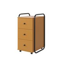 Gaveteiro Escritório Organizador 3 Gavetas com Rodinhas Criare Canela