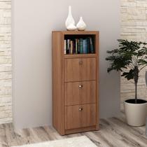 Gaveteiro Escritório para Pasta Suspensa com 3 Gavetas MDP Branco Tecnomobili Cor:Amêndoa