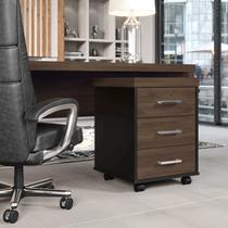 Gaveteiro Executivo 3 Gavetas com Rodinhas e Chave para Escritório