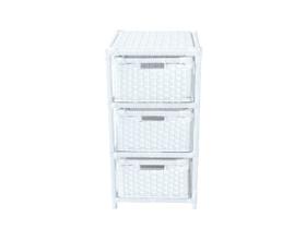 Gaveteiro Fibra Sintética 3 Gavetas 30X30X57 Branco