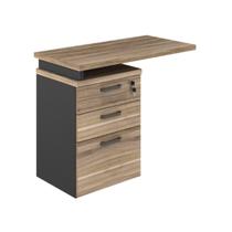 Gaveteiro Fixo com Extensão Lateral com 2 Gavetas e 1 Pasta