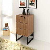 Gaveteiro Industrial com 3 Gavetas - Amêndoa/Preto Gaveteiro Industrial com 3 Gavetas - Amêndoa/Preto