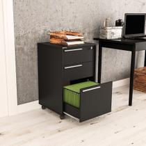 Gaveteiro Maia 3 gavetas (1 para pastas suspensas) Preto Politorno