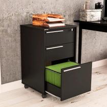 Gaveteiro Maia com 3 Gavetas e Chave - Preto Gaveteiro Maia com 3 Gavetas e Chave - Preto