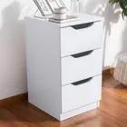 Gaveteiro mesa de cabeceira 3 Gavetas Decor Sala Escritorio Multivisão Mdp Branco