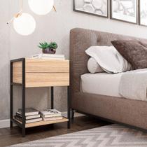 Gaveteiro Mesa de Cabeceira Quarto Organizador Multiuso 2 Gavetas 1 Prateleira Marrom Madeir - Vinci