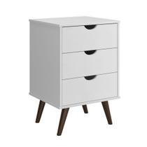 Gaveteiro Mesinha de Cabeceira 3 Gavetas Organizador e Decoração Grécia Plus Branco