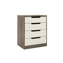 Gaveteiro Modulado Doce Vida com 4 Gavetas 63,2cm - Castanho/Off White Gaveteiro Modulado Doce Vida com 4 Gavetas 63,2cm - Castanho/Off White