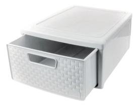 Gaveteiro Modular Empilhável Rattan Branco 26,5x33x14,5Cm 254 Nitron Gaveteiro Modular Empilhável Rattan Branco 26,5x33x14,5Cm 254 Nitron