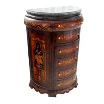 Gaveteiro Movel Arredondado Meia Lua Made Maciça Marchetaria Gaveteiro Movel Arredondado Meia Lua Made Maciça Marchetaria