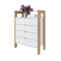 Gaveteiro Multisuo com 4 Gavetas AZ1012 Amêndoa/Branco - Tecno