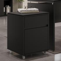 Gaveteiro Multiuso Com 2 Gavetas Para Escritório Tundra - Preto