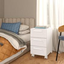 Gaveteiro multiuso com rodízios 35cm 3 Gavetas Branco Gaveteiro multiuso com rodízios 35cm 3 Gavetas Branco