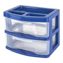 Gaveteiro Organizador 2 Gavetas Multiuso De Mesa Plástico
