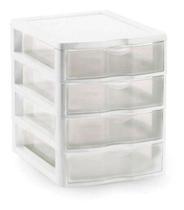 Gaveteiro Organizador 4 Gavetas Multiuso 21x18x22,5CM Branca