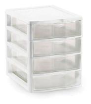 Gaveteiro Organizador 4 Gavetas Multiuso 21x18x22,5CM Branca Gaveteiro Organizador 4 Gavetas Multiuso 21x18x22,5CM Branca