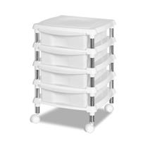 Gaveteiro Organizador 4 Gavetas P E Rodízios Branco N616 - Niquelart