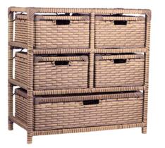 Gaveteiro Organizador 5 Gavetas Fibra Sintética 58x34x65 Cappuccino