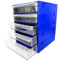 Gaveteiro Organizador Azul Multiuso Novo Magus Cg505 Sem Réguas Divisórias