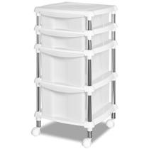 Gaveteiro Organizador Com 4 Gavetas Com rodízios Branco N615 Niquelart