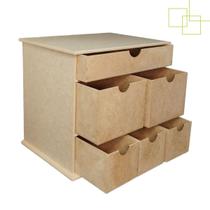 Gaveteiro Organizador MDF de Mesa 6 Gavetas Formatos Inovador Oficio Decorativo