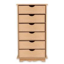 Gaveteiro Organizador Mdf Para Folhas A4 - 6 Gavetas