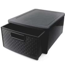 Gaveteiro Organizador Modular Empilhável Caixa Calçado Preto