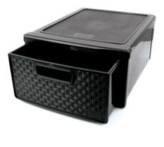 Gaveteiro Organizador Modular Rattan Multiuso Preto 7,9 L Gaveteiro Organizador Modular Rattan Multiuso Preto 7,9 L