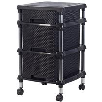 Gaveteiro Organizador Multiuso 3 Gavetas com Rodízios Nattan Preto