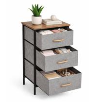 Gaveteiro Organizador Multiuso 3 Gavetas Estrutura Metal MDF Cor:Cinza Gaveteiro Organizador Multiuso 3 Gavetas Estrutura Metal MDF Cor:Cinza