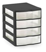 Gaveteiro Organizador Multiuso 4 Gavetas 21x18x22,5CM Preto 004/4P NITRON Gaveteiro Organizador Multiuso 4 Gavetas 21x18x22,5CM Preto 004/4P NITRON