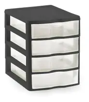 Gaveteiro Organizador Multiuso 4 Gavetas 21x18x22,5CM Preto