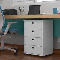 Gaveteiro Organizador Multiuso Cômoda Com 4 Gavetas Para Escritório Sala Quarto Branco