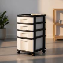 Gaveteiro Organizador Multiuso Plástico Com Rodinhas e 4 Gavetas para Organização Prática Agraplast 571