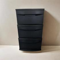 Gaveteiro Organizador Plástico Com 3 Gavetas Grandes Cor Preto resistente Gaveteiro Organizador Plástico Com 3 Gavetas Grandes Cor Preto resistente