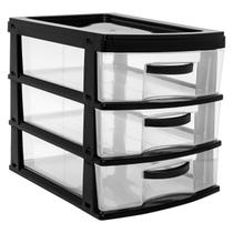 Gaveteiro Organizador Porta Objetos Mesa 3 Gavetas Multiuso - Jaguar Plasticos