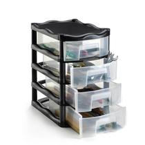 Gaveteiro Organizador Retangular 04 Gavetas Preto