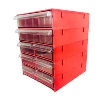 Gaveteiro Organizador Vermelho Multiuso Novo Magus Cg508 Sem Réguas Divisórias