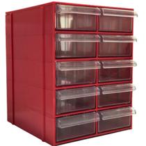 Gaveteiro Organizador Vermelho Multiuso Novo Magus Cg510 Sem Réguas Divisórias