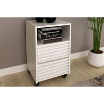 Gaveteiro p/ Escritório c/ 2 Gavetas e Rodizios Ripado ME4175 Branco - Tecno Mobili Gaveteiro p/ Escritório c/ 2 Gavetas e Rodizios Ripado ME4175 Branco - Tecno Mobili