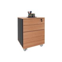 Gaveteiro p/ Escritório ME4148 c/ 3 Gavetas e 1 c/ Chave Amêndoa/Preto - Tecno Mobili Gaveteiro p/ Escritório ME4148 c/ 3 Gavetas e 1 c/ Chave Amêndoa/Preto - Tecno Mobili