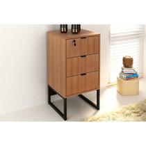 Gaveteiro p/ Escritório ME4158 3 Gavetas e 1 c/ Chave Amêndoa/Preto - Tecno Mobili Gaveteiro p/ Escritório ME4158 3 Gavetas e 1 c/ Chave Amêndoa/Preto - Tecno Mobili