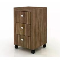 Gaveteiro Para Escritorio 03 Gavetas Me4108 Nogal Nogal