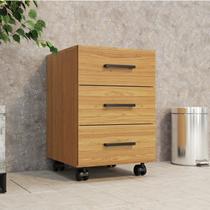 Gaveteiro para Escritório 3 Gavetas com Rodízios 100% MDF Industrial Marrom/Damasco Gaveteiro para Escritório 3 Gavetas com Rodízios 100% MDF Industrial Marrom/Damasco