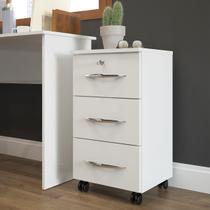 Gaveteiro para Escritório 36x65 Cm 3 Gavetas Rodízios MDP Branco 0744 MENU